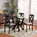 Baxton Studio Riona Modern Transitional Grey Fabric Upholstered and Dark Brown Finished Wood 5-Piece Dining Set - BSORiona-Grey/Dark Brown-5PC Dining Set
