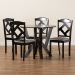 Baxton Studio Riona Modern Transitional Grey Fabric Upholstered and Dark Brown Finished Wood 5-Piece Dining Set - BSORiona-Grey/Dark Brown-5PC Dining Set
