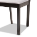 Baxton Studio Nesa Modern Transitional Grey Fabric Upholstered and Dark Brown Finished Wood 5-Piece Dining Set - BSONesa-Grey/Dark Brown-5PC Dining Set