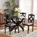 Baxton Studio Nesa Modern Transitional Grey Fabric Upholstered and Dark Brown Finished Wood 5-Piece Dining Set - BSONesa-Grey/Dark Brown-5PC Dining Set