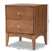 Baxton Studio Landis Mid-Century Modern Ash Walnut Finished Wood 2-Drawer Nightstand - BSOMG9002-Ash Walnut-2DW-NS