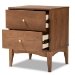 Baxton Studio Landis Mid-Century Modern Ash Walnut Finished Wood 2-Drawer Nightstand - BSOMG9002-Ash Walnut-2DW-NS
