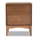 Baxton Studio Landis Mid-Century Modern Ash Walnut Finished Wood 2-Drawer Nightstand - BSOMG9002-Ash Walnut-2DW-NS