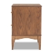 Baxton Studio Landis Mid-Century Modern Ash Walnut Finished Wood 2-Drawer Nightstand - BSOMG9002-Ash Walnut-2DW-NS