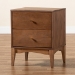 Baxton Studio Landis Mid-Century Modern Ash Walnut Finished Wood 2-Drawer Nightstand - BSOMG9002-Ash Walnut-2DW-NS
