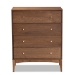 Baxton Studio Landis Mid-Century Modern Ash Walnut Finished Wood 4-Drawer Chest - BSOMG9002-Ash Walnut-4DW-Chest