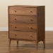 Baxton Studio Landis Mid-Century Modern Ash Walnut Finished Wood 4-Drawer Chest - BSOMG9002-Ash Walnut-4DW-Chest