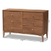 Baxton Studio Landis Mid-Century Modern Ash Walnut Finished Wood 6-Drawer Dresser - BSOMG9002-Ash Walnut-6DW-Dresser