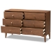 Baxton Studio Landis Mid-Century Modern Ash Walnut Finished Wood 6-Drawer Dresser - BSOMG9002-Ash Walnut-6DW-Dresser