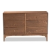 Baxton Studio Landis Mid-Century Modern Ash Walnut Finished Wood 6-Drawer Dresser - BSOMG9002-Ash Walnut-6DW-Dresser