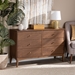 Baxton Studio Landis Mid-Century Modern Ash Walnut Finished Wood 6-Drawer Dresser - BSOMG9002-Ash Walnut-6DW-Dresser