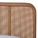 Baxton Studio Elston Mid-Century Modern Walnut Brown Finished Wood and Synthetic Rattan Full Size Platform Bed - BSOMG0056-Rattan/Walnut-Full