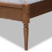 Baxton Studio Elston Mid-Century Modern Walnut Brown Finished Wood and Synthetic Rattan Full Size Platform Bed - BSOMG0056-Rattan/Walnut-Full