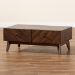 Baxton Studio Hartman Mid-Century Modern Walnut Brown Finished Wood Coffee Table - BSOLV23CFT23140WI-Columbia-CT