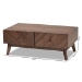 Baxton Studio Hartman Mid-Century Modern Walnut Brown Finished Wood Coffee Table - BSOLV23CFT23140WI-Columbia-CT