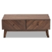 Baxton Studio Hartman Mid-Century Modern Walnut Brown Finished Wood Coffee Table - BSOLV23CFT23140WI-Columbia-CT