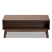 Baxton Studio Hartman Mid-Century Modern Walnut Brown Finished Wood Coffee Table - BSOLV23CFT23140WI-Columbia-CT