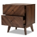 Baxton Studio Hartman Mid-Century Modern Walnut Brown Finished Wood 2-Drawer Nightstand - BSOLV23ST2324WI-Columbia-NS