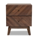 Baxton Studio Hartman Mid-Century Modern Walnut Brown Finished Wood 2-Drawer Nightstand - BSOLV23ST2324WI-Columbia-NS