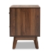 Baxton Studio Hartman Mid-Century Modern Walnut Brown Finished Wood 2-Drawer Nightstand - BSOLV23ST2324WI-Columbia-NS