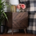 Baxton Studio Hartman Mid-Century Modern Walnut Brown Finished Wood 2-Drawer Nightstand - BSOLV23ST2324WI-Columbia-NS