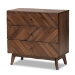 Baxton Studio Hartman Mid-Century Modern Walnut Brown Finished Wood 3-Drawer Storage Chest
