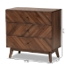 Baxton Studio Hartman Mid-Century Modern Walnut Brown Finished Wood 3-Drawer Storage Chest - BSOLV23COD23230WI-Columbia-3DW-Chest