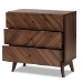 Baxton Studio Hartman Mid-Century Modern Walnut Brown Finished Wood 3-Drawer Storage Chest - BSOLV23COD23230WI-Columbia-3DW-Chest
