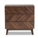 Baxton Studio Hartman Mid-Century Modern Walnut Brown Finished Wood 3-Drawer Storage Chest - BSOLV23COD23230WI-Columbia-3DW-Chest