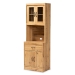 Baxton Studio Laurana Modern and Contemporary Oak Brown Finished Wood Kitchen Cabinet and Hutch