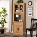 Baxton Studio Laurana Modern and Contemporary Oak Brown Finished Wood Kitchen Cabinet and Hutch - BSOWS883200-Wotan Oak