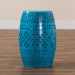 Baxton Studio Lavinia Modern and Contemporary Blue Finished Metal Outdoor Side Table - BSOH01-97938C Blue Metal Side Table