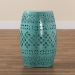 Baxton Studio Lavinia Modern and Contemporary Teal Finished Metal Outdoor Side Table - BSOH01-97939E Teal Metal Side Table