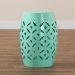 Baxton Studio Hallie Modern and Contemporary Aqua Finished Metal Outdoor Side Table - BSOH01-101371B Aqua Metal Side Table