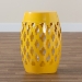 Baxton Studio Branson Modern and Contemporary Yellow Finished Metal Outdoor Side Table - BSOH01-101370A Yellow Metal Side Table