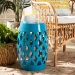 Baxton Studio Branson Modern and Contemporary Blue Finished Metal Outdoor Side Table - BSOH01-101370C Blue Metal Side Table