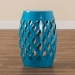 Baxton Studio Branson Modern and Contemporary Blue Finished Metal Outdoor Side Table - BSOH01-101370C Blue Metal Side Table
