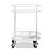 Baxton Studio Dallan Modern Industrial White Metal 2-Tier Kitchen Cart - BSOH01-101134A-White-Cart