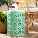 Baxton Studio Jamila Modern and Contemporary Aqua Finished metal Outdoor Side Table - BSOH01-104258 Aqua Metal Side Table