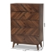 Baxton Studio Hartman Mid-Century Modern Walnut Brown Finished Wood 5-Drawer Storage Chest - BSOLV23COD23231WI-Columbia-5DW-Chest