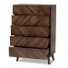 Baxton Studio Hartman Mid-Century Modern Walnut Brown Finished Wood 5-Drawer Storage Chest - BSOLV23COD23231WI-Columbia-5DW-Chest