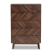 Baxton Studio Hartman Mid-Century Modern Walnut Brown Finished Wood 5-Drawer Storage Chest - BSOLV23COD23231WI-Columbia-5DW-Chest