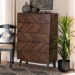 Baxton Studio Hartman Mid-Century Modern Walnut Brown Finished Wood 5-Drawer Storage Chest - BSOLV23COD23231WI-Columbia-5DW-Chest