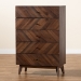Baxton Studio Hartman Mid-Century Modern Walnut Brown Finished Wood 5-Drawer Storage Chest - BSOLV23COD23231WI-Columbia-5DW-Chest