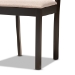 Baxton Studio Carlin Sand Fabric Upholstered and Dark Brown Finished Wood 5-Piece Dining Set - BSOCarlin-Sand/Dark Brown-5PC Dining Set