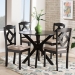 Baxton Studio Carlin Sand Fabric Upholstered and Dark Brown Finished Wood 5-Piece Dining Set - BSOCarlin-Sand/Dark Brown-5PC Dining Set