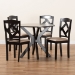 Baxton Studio Carlin Sand Fabric Upholstered and Dark Brown Finished Wood 5-Piece Dining Set - BSOCarlin-Sand/Dark Brown-5PC Dining Set