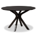 Baxton Studio Carlin Sand Fabric Upholstered and Dark Brown Finished Wood 7-Piece Dining Set - BSOCarlin-Sand/Dark Brown-7PC Dining Set