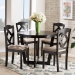 Baxton Studio Morigan Sand Fabric Upholstered and Dark Brown Finished Wood 5-Piece Dining Set - BSOMorigan-Sand/Dark Brown-5PC Dining Set