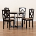 Baxton Studio Morigan Sand Fabric Upholstered and Dark Brown Finished Wood 5-Piece Dining Set - BSOMorigan-Sand/Dark Brown-5PC Dining Set